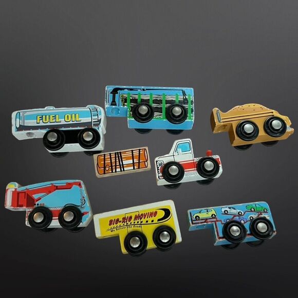 22 Vintage Melissa & Doug Wooden Vehicles Rescue Construction Race Cars - Picture 3 of 7